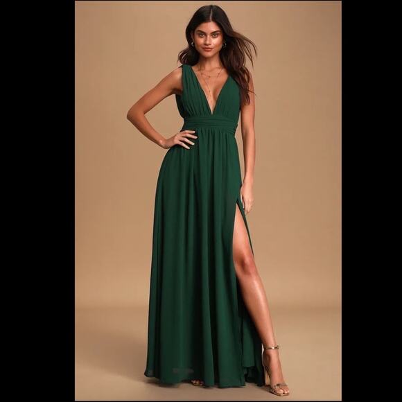 chinese dress ladies La Lune High Neck Cowl Maxi Dress | Forest | Dresses